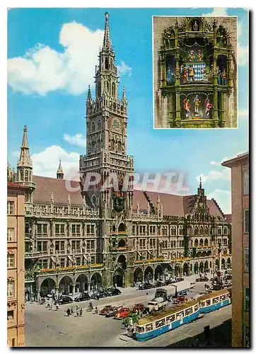 Cartes postales moderne Munich L'Hotel de ville et Carillon