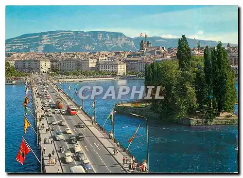 Moderne Karte Geneve Le pont du mont-Blanc et le Saleve