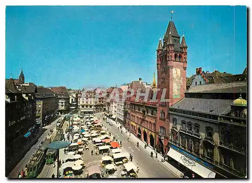 Moderne Karte Basel Marktplatz mit Rathaus