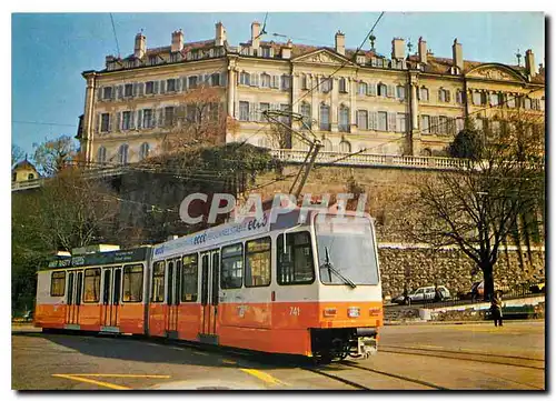 Cartes postales moderne Tranports publics genevois Motrice No. 741