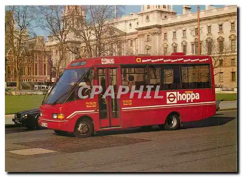 Moderne Karte Optare City Pacer minibus on the Central Hoppa C1 service in Parliament Square. 1988