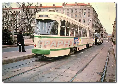 Moderne Karte Reseau des Tramways de Saint-Etienne Motrice articulee P.C.C. No.555