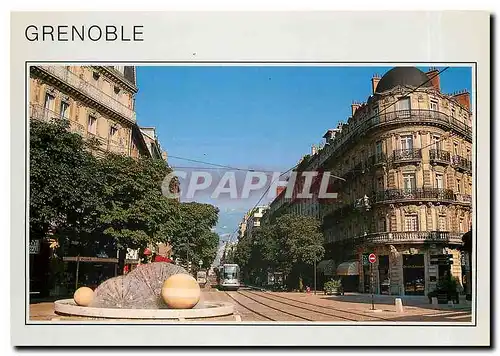 Cartes postales moderne Grenoble Fontaine Avenue Alsace Lorraine et le tramway