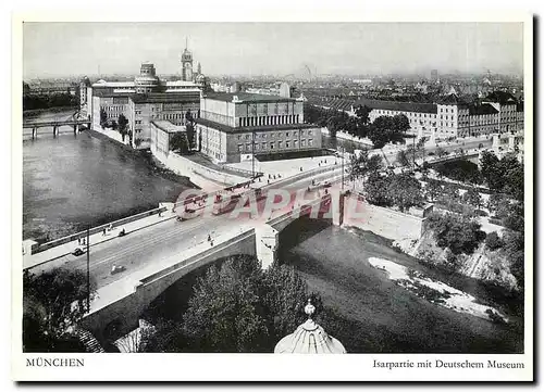 Moderne Karte Muenchen Isarpartie mit Deutschen Museum