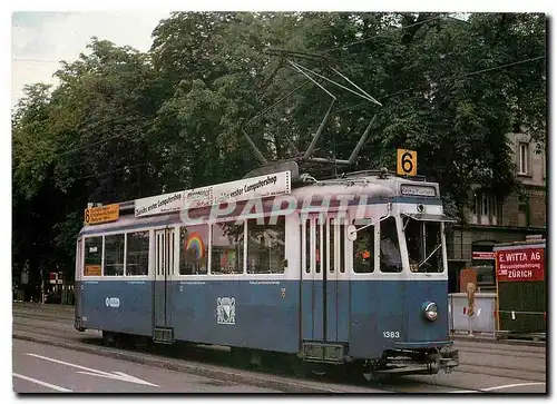 Cartes postales moderne Verkehrbetriebe Zuerich. Mittelschwerer Motorwagen Be 4/4 1383