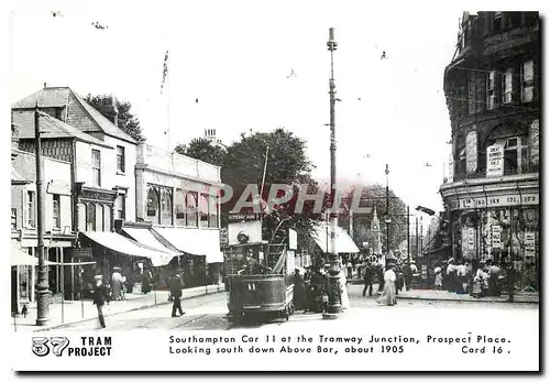 Cartes postales moderne Southampton Car 11 at the Tramway Junction  Prospect Place. Looking south down Above Bar about 1