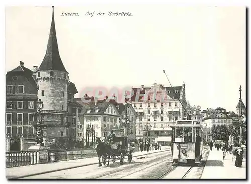 Moderne Karte Luzern. Auf der Seebruecke