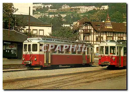 Cartes postales moderne Deux automotrices en gare de Monthey-Ville