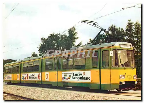 Moderne Karte Strassenbahn Karlsruhe 8-achsiger Gelenktriebwagen der Albtalbahn