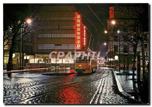 Cartes postales moderne Place du Peuple de nuit motrice P.C.C. No. 515 en 1963