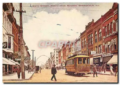Cartes postales moderne Springfield Illinois. Sixth St. Looking North from Monroe
