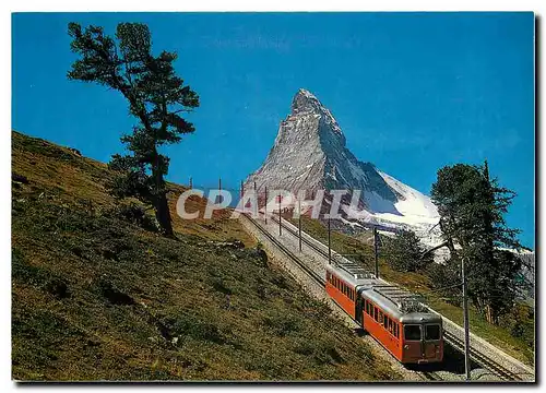 Cartes postales moderne Gornergratbahn mit Matterhorn 4478m