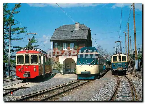 Cartes postales moderne Rencontre en gare de Chamby