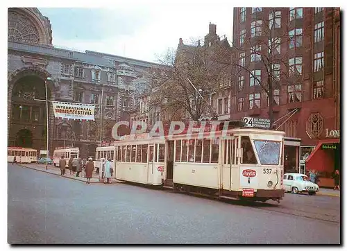 Cartes postales moderne Motrice No. 537 ligne No. 24 devant la gare centrale