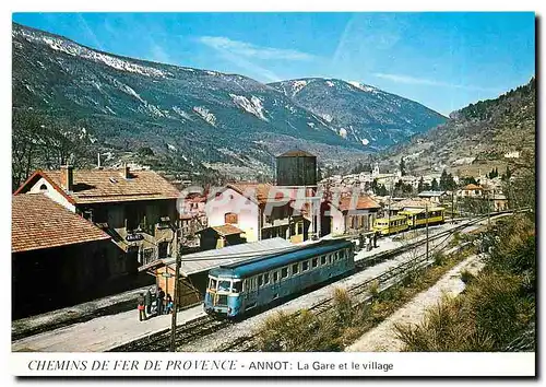 Cartes postales moderne Annot: La gare et le village