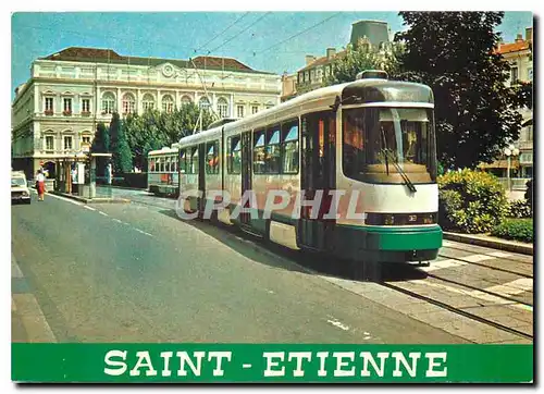 Moderne Karte Saint-Etienne Le tramway et la Place de l'Hotel-de-Ville