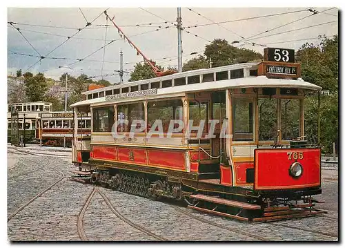 Moderne Karte Manchester Corporation tramcar 765 waits on the depot fan to enter service if needed