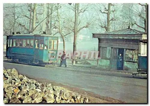 Moderne Karte Tramways de St-�tienne  au Rond Point en 1952