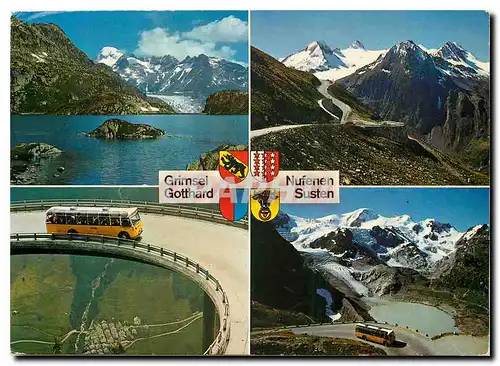 Moderne Karte Grimsel Nufenen Gotthard Susten