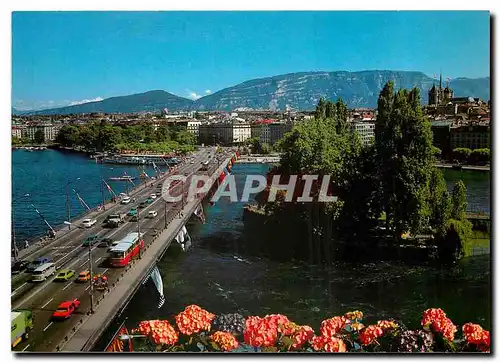 Moderne Karte Gen�ve le Pont du Mt Blanc