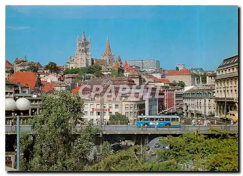 Cartes postales moderne Lausanne le Grand Pont et la Cath�drale