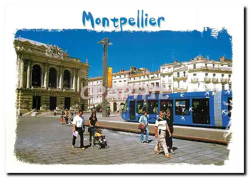 Cartes postales moderne Le th��tre le tramways sur la place de la Com�die Montpellier