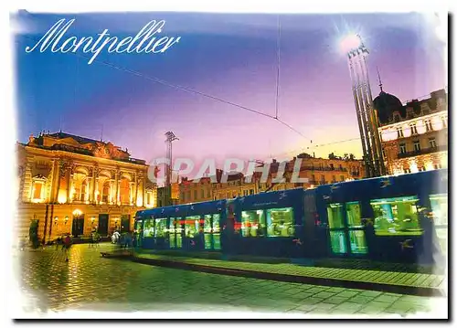 Cartes postales moderne Le th��tre le tramways sur la place de la Com�die Montpellier