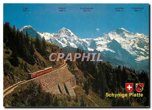 Cartes postales moderne Schynige Platte Bahn mit Elger Monch und Jungfrau