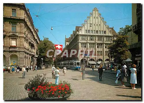 Cartes postales moderne Zurich Paradeplatz mit Bahnhofstrasse