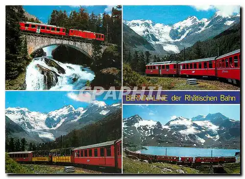 Moderne Karte Berninalinie der Rhatischen Bahn