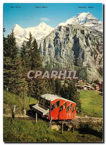 Cartes postales moderne Muren Allmendhubelbahn mit Eiger Monch und Siberhorn