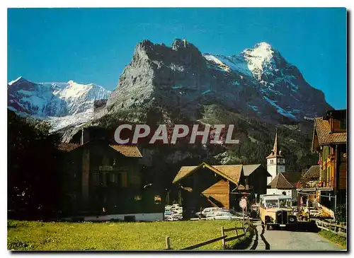 Moderne Karte Grindelwald mit Fiescherhorner Hornli Mittellegig und Eiger