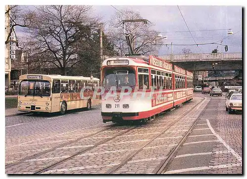 Cartes postales moderne Freiburger StrabBenbahn  Bismarckallee vor dem alten Hauptbahnhof 17 4 1986