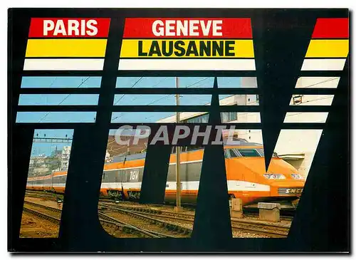 Cartes postales moderne Train � grande vitesse Paris Geneve Lausanne