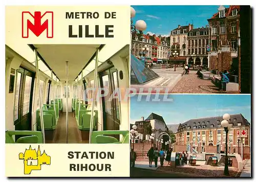 Moderne Karte Le m�tro de Lille station Rihour