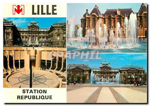 Cartes postales moderne Station r�publique du m�tro de Lille inaugur�e par le pr�sident de la R�publique le 25 avril 198