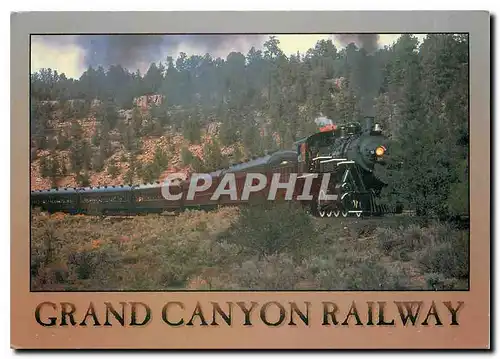 Cartes postales moderne Grand canyon railway blowing steam makes a round trip from Williams Arizona to the wonder of the