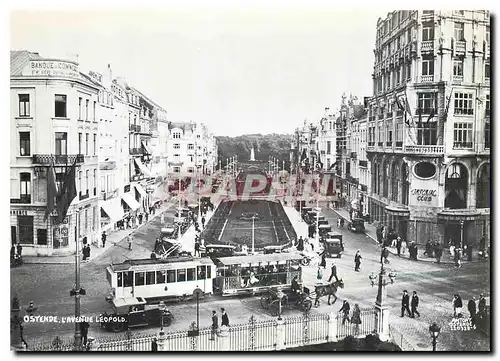 Cartes postales moderne SNCV Oostende avenue L�opold motice