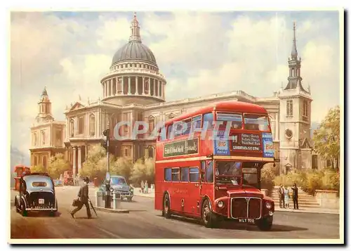 Moderne Karte Routemaster passing St Paul's it was the mainstay of central London bus routes