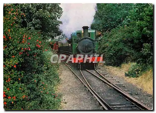 Moderne Karte Railway steam trains passing on Loop