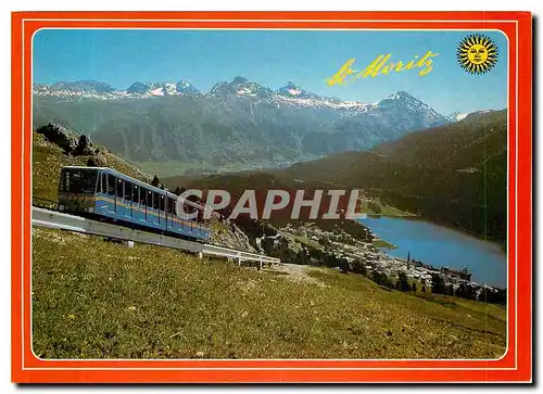 Cartes postales moderne St Moritz Dorf Corviglia Bahn