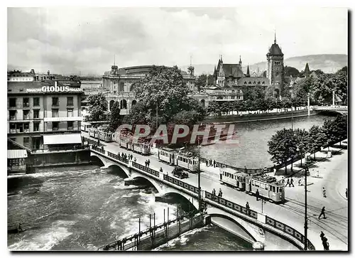 Cartes postales moderne Bahnhofbrucke um 1930 verein tram museum Zurich