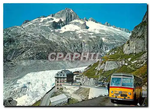 Moderne Karte Belv�d�re am Furkapass mit den Rhonegletscher und Nagelisgratli