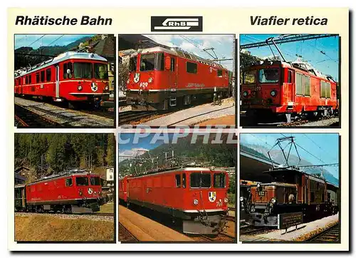 Cartes postales moderne Zwelkraft lokomotive Rhatische Bahn