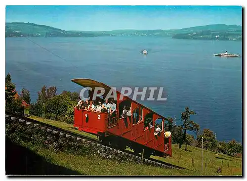 Cartes postales moderne Vierwaldstattersee Drahtsellbahn Kehrsiten