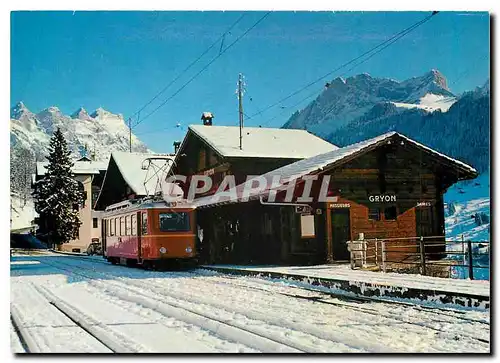 Cartes postales moderne Gryon la gare Les diablerets et le miroir d'Argentine