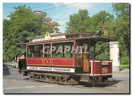 Cartes postales moderne Historischer  Triebwagen der Leipziger Electischen Strabenbahn