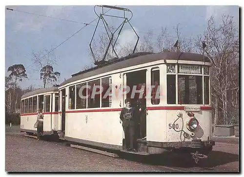 Cartes postales moderne Triebwagen mit Beiwagen an der Endhaltestelle