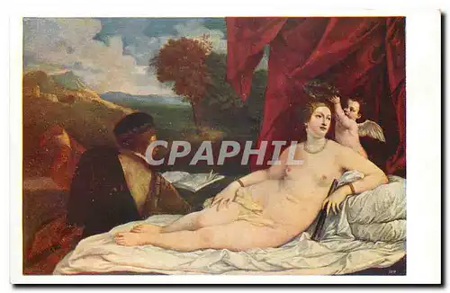 Cartes postales Femme nue erotique Tizian Venus Cupidon
