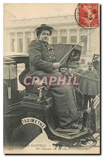 Cartes postales  Paris Nouveau Les femmes Cocher Taxi Cheval TOP